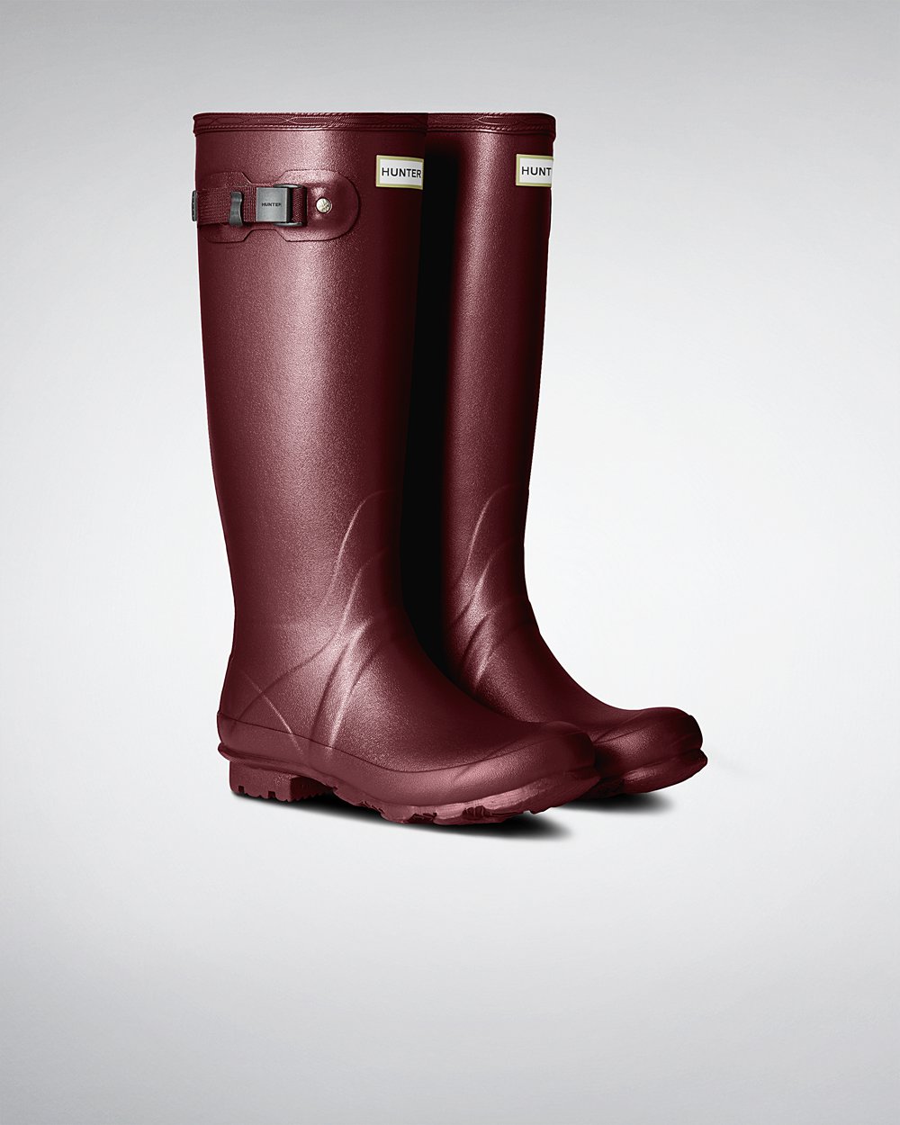 Galochas Altas Hunter Feminina Roxo Vermelhas - Norris Field Neoprene Lined - 98QABKELX